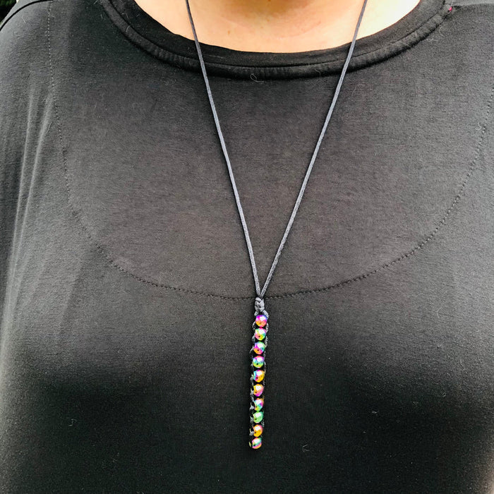 Caterpillar Unisex Necklace - Oil Slick[];;\'