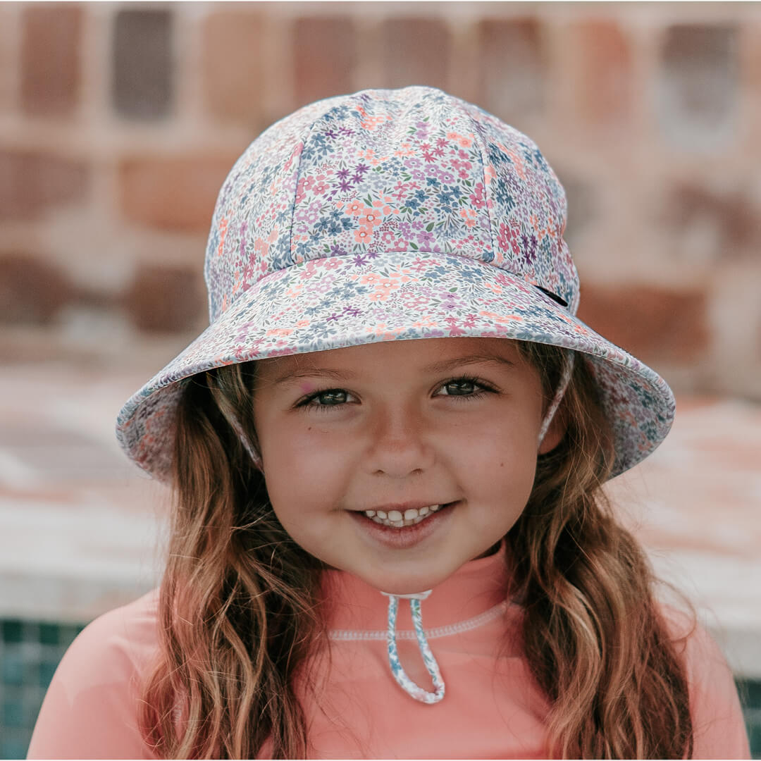 Ponytail Swim Bucket Beach Hat -  Blossom