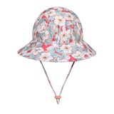 Swim Ponytail Bucket Beach Hat - Hibiscus