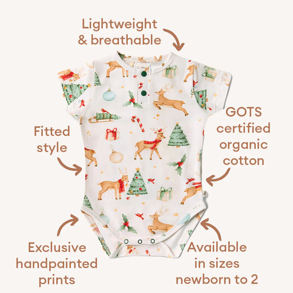 Prancer & Friends Organic Short Sleeve Bodysuit