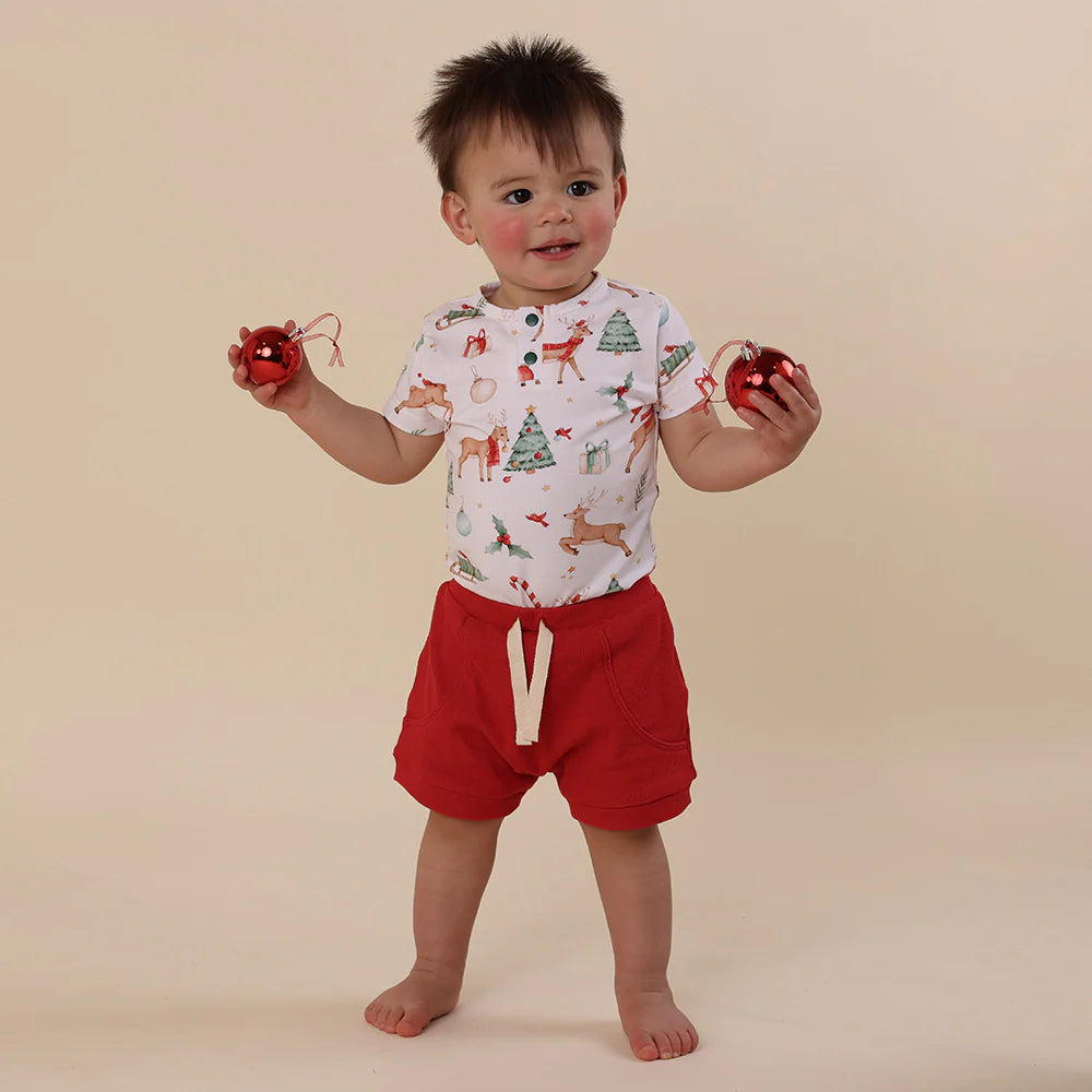 Prancer & Friends Organic Short Sleeve Bodysuit