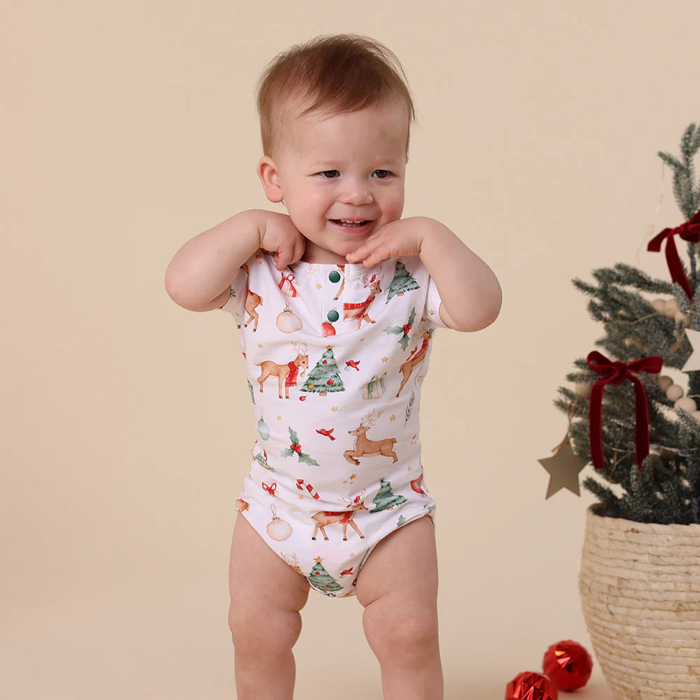 Prancer & Friends Organic Short Sleeve Bodysuit