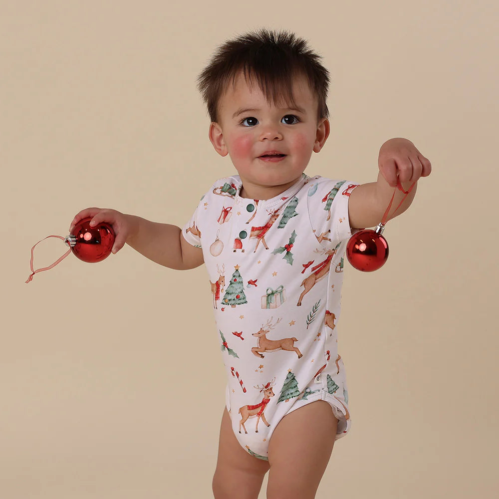 Prancer & Friends Organic Short Sleeve Bodysuit