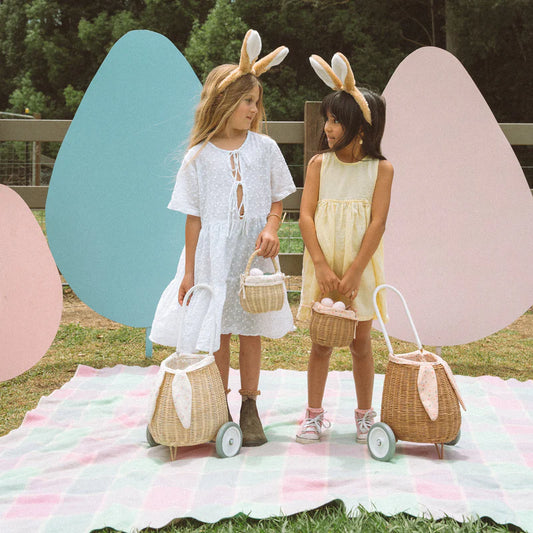 Rattan Bunny Luggy with Lining – Gumdrop