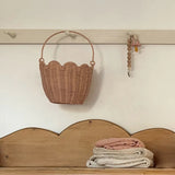 Rattan Tulip Carry Basket – Seashell Pink