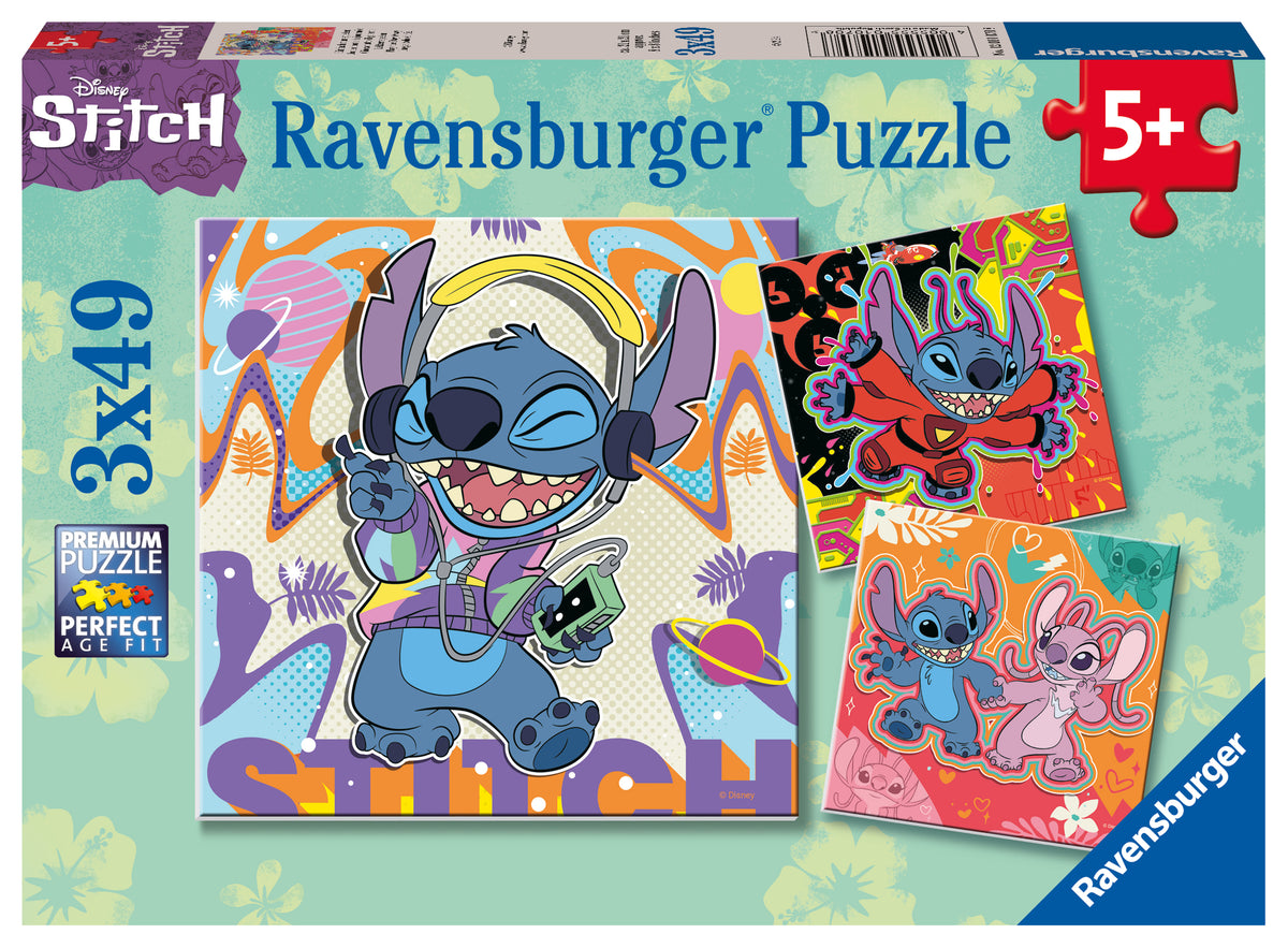 Disney Stitch Play the Day Away Puzzle 3x49 piece