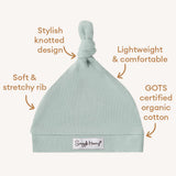 Sage Ribbed Organic Knotted Beanie