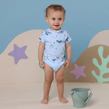 Ocean Blue Short Sleeve Organic Bodysuit