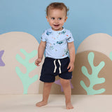 Ocean Blue Short Sleeve Organic Bodysuit
