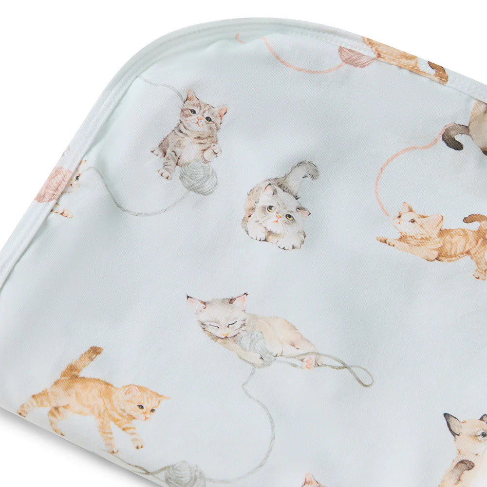 Kittens Organic Jersey Wrap & Beanie Set