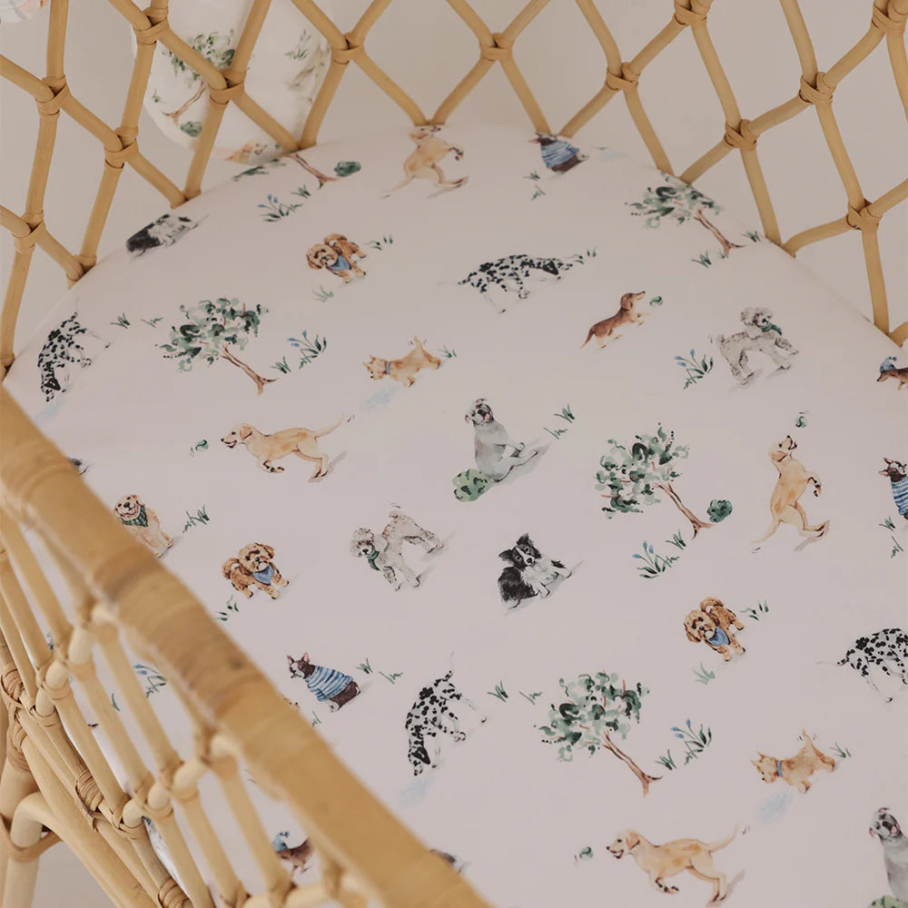 Bassinet Sheet / Change Pad Cover - Dog Park