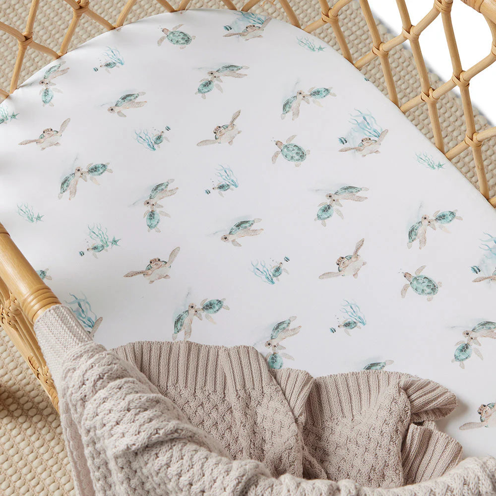 Turtle Bassinet Sheet / Change Pad Cover