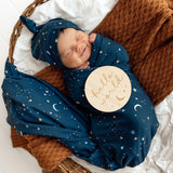 Starry Night Organic Jersey Wrap & Beanie Set