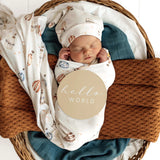 Up & Away Organic Jersey Wrap & Beanie Set