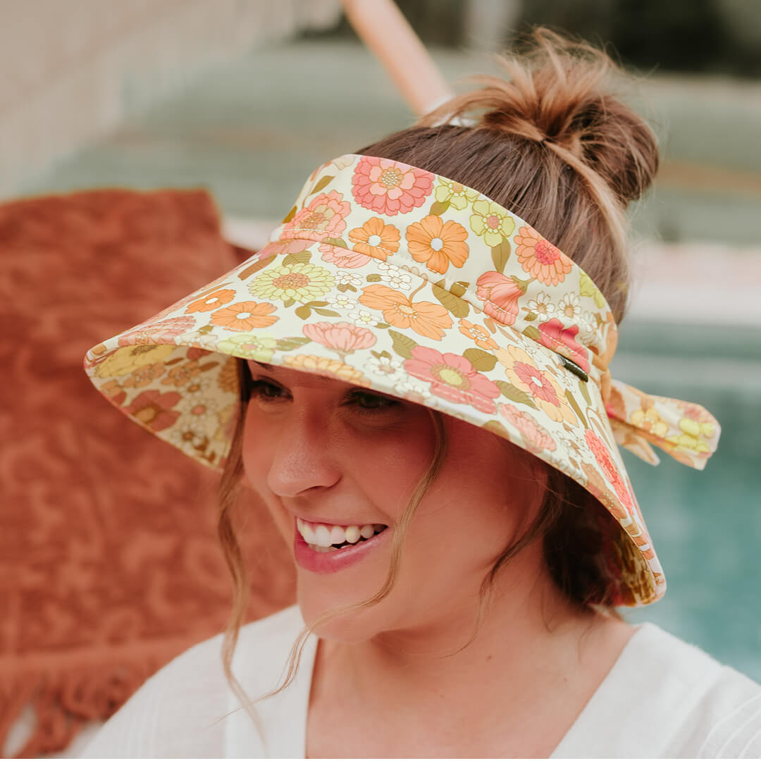 Ladies Wide-Brimmed Swim Visor Beach Hat - Tallulah