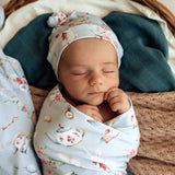 White Rabbit Organic Jersey Wrap & Beanie Set