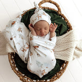 Woodland Tales Organic Jersey Wrap & Beanie Set