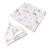 Woodland Tales Organic Jersey Wrap & Beanie Set