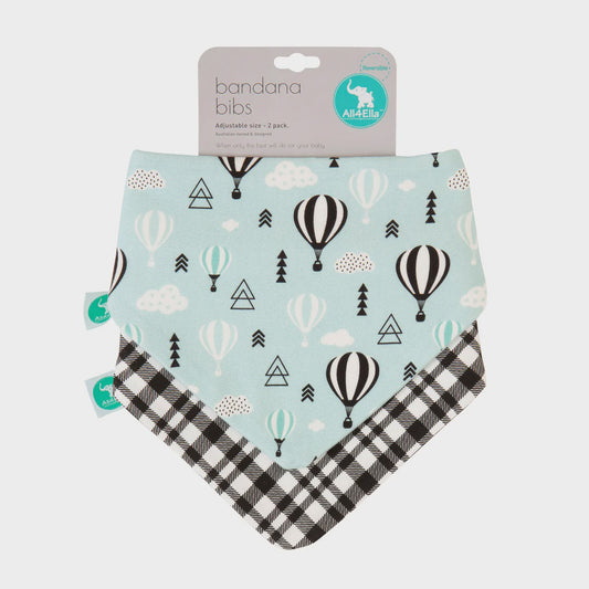 Bandana Bibs 2pk - Hot Air Balloons