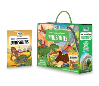 Travel, Learn and Explore Puzzle and Book Set - DINOSAURS