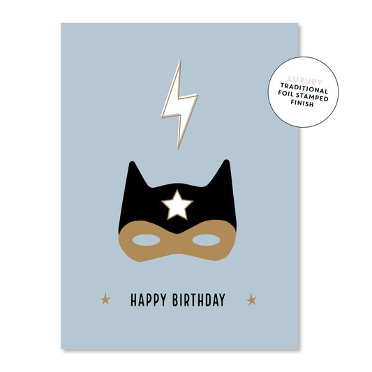 Golden Superhero Birthday Card
