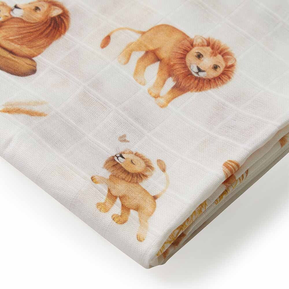 Organic Muslin Wrap - Lion