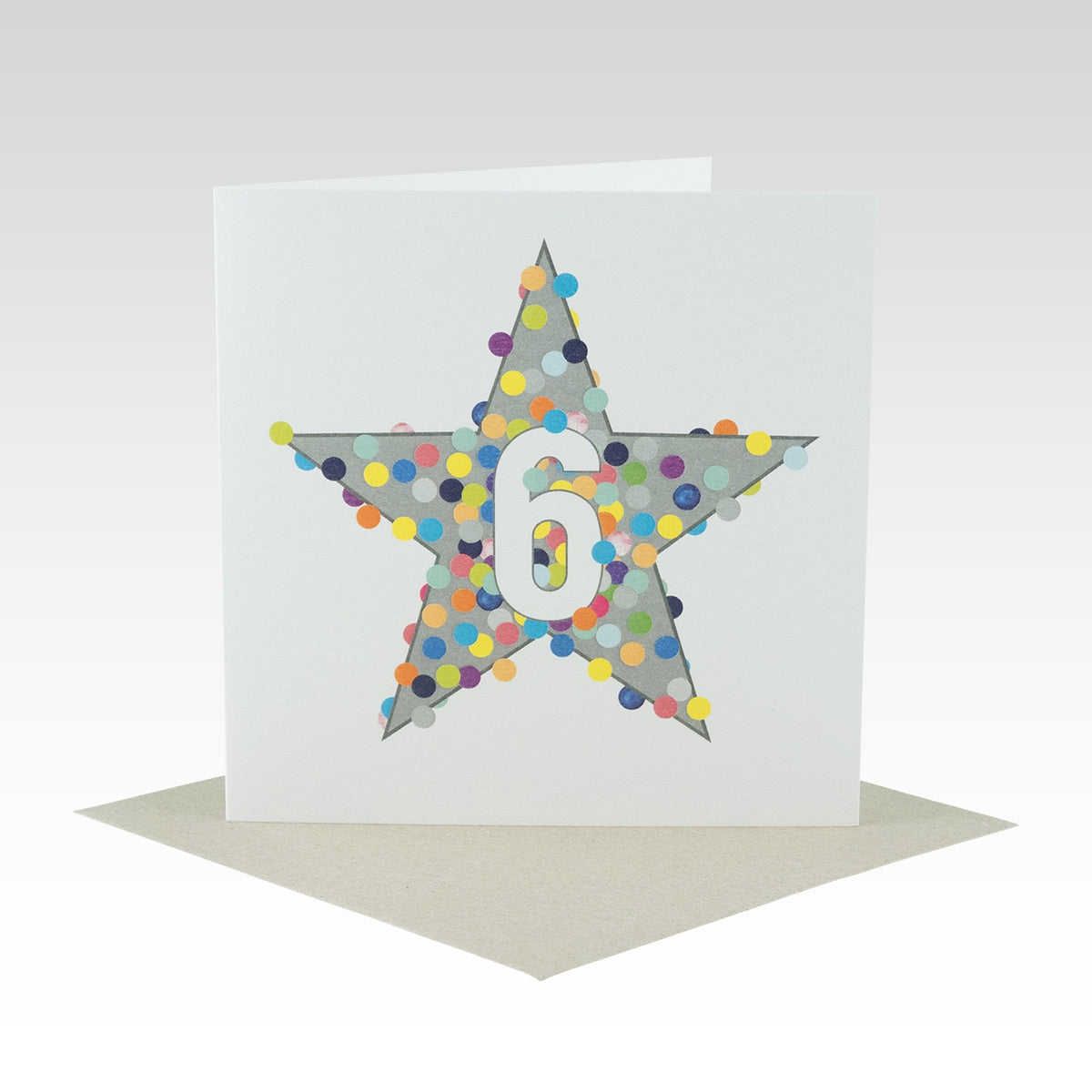 Spotty Star 6th Birthday Card
