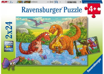 Dinosaurs at play Puzzle 2x24 pieces