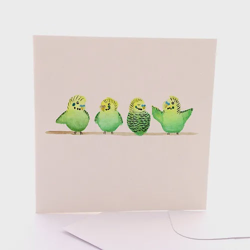 Baby Budgies Greeting Card