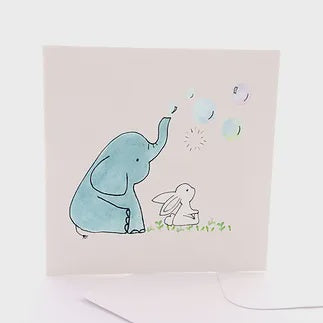Bunny & Ellie Blue Greeting Card