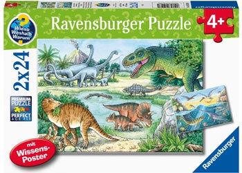 Dinosaurs of Land and Sea Puzzle 2x24 pieces