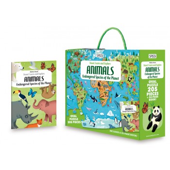 Travel, Learn and Explore Puzzle and Book Set - ANIMALS Endangered Species of the Planet