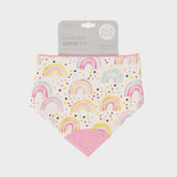 Bandana Bib with silicone teether - Watercolour Rainbow