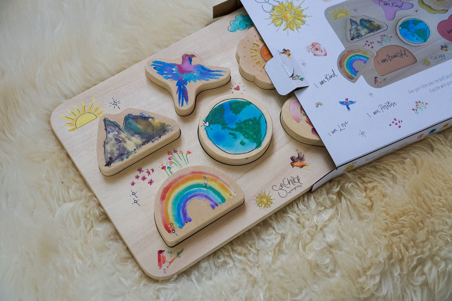 Sunchild's Wooden Affirmation Puzzle