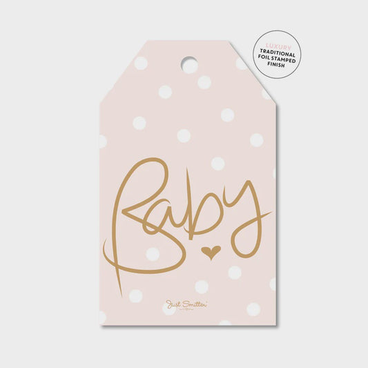 Gift Tag - Spotty Pink Baby
