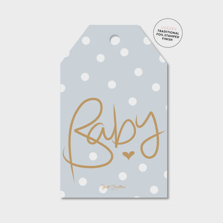 Gift Tag - Spotty Blue Baby