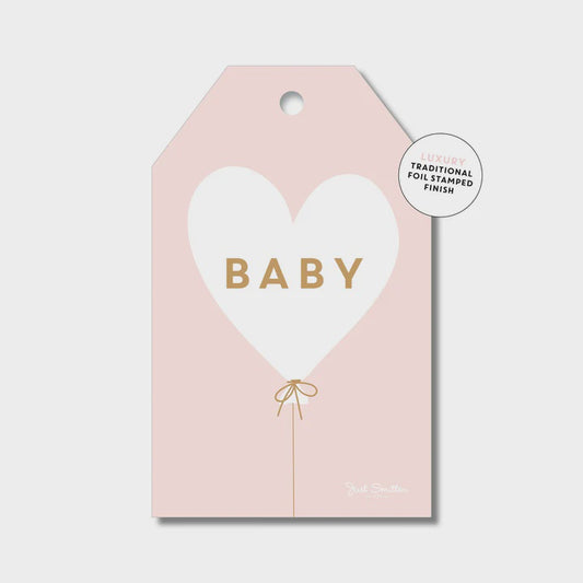 Gift Tag - Baby Heart Balloon Pink