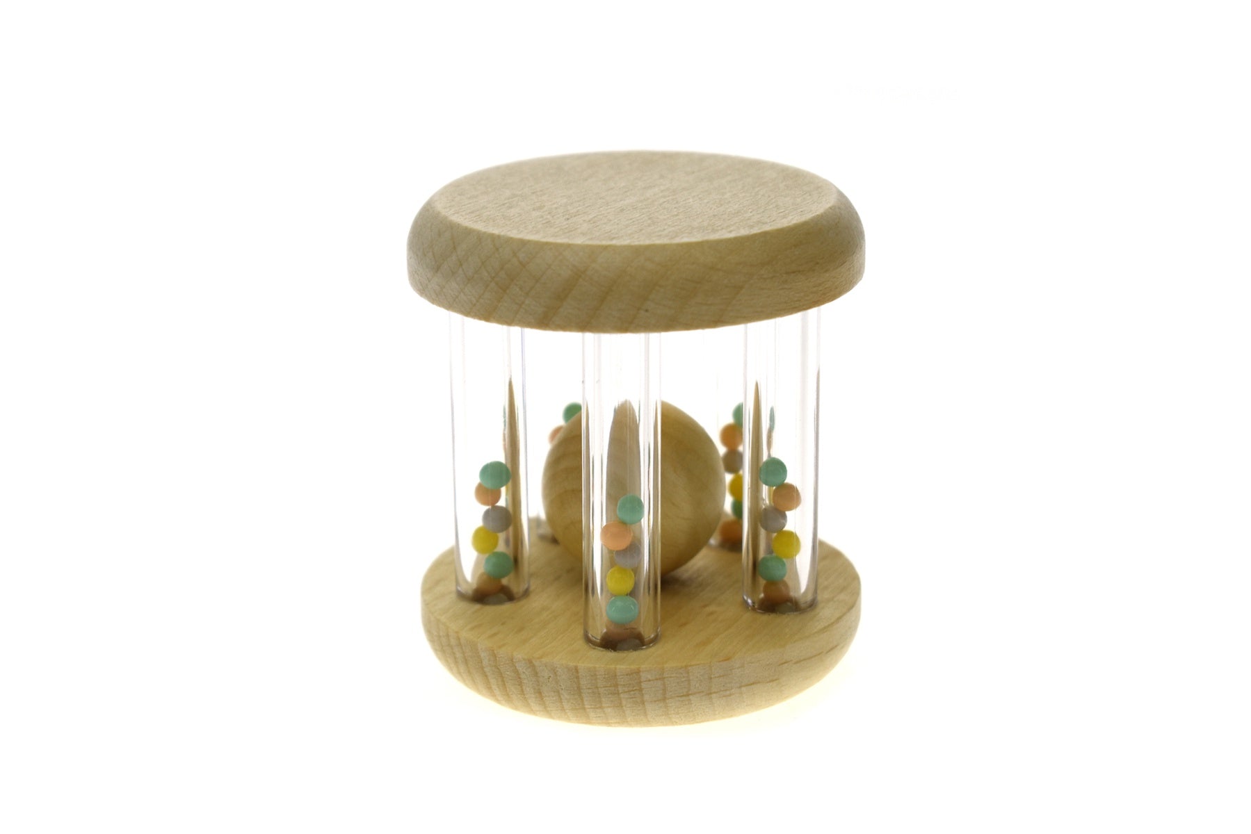 Calm and Breezy Wooden Rattle with Rainbow Bead – Dragonfly Kids