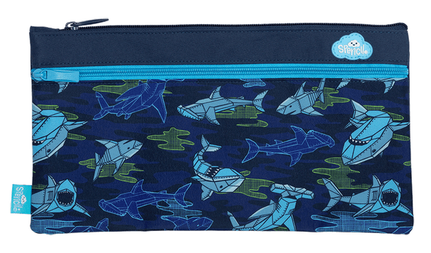 Twin Zip Pencil Case - Robo Shark