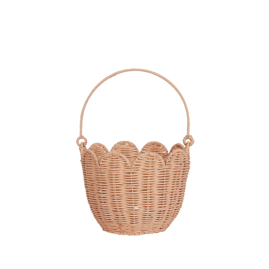 Rattan Tulip Carry Basket – Seashell Pink