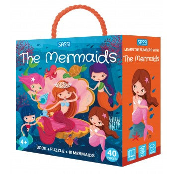 Sassi 3D Puzzle and Book Set - Learn Numbers Mermaids