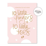 10 Fingers and Toes Card - Pink
