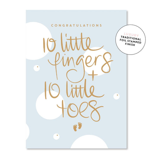 10 Fingers and Toes Card - Blue