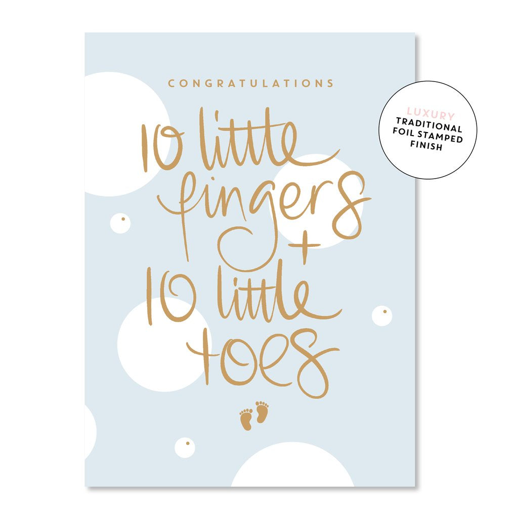 10 Fingers and Toes Card - Blue