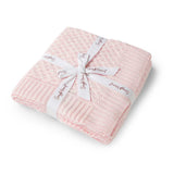Blush Pink Diamond Knit Organic Baby Blanket