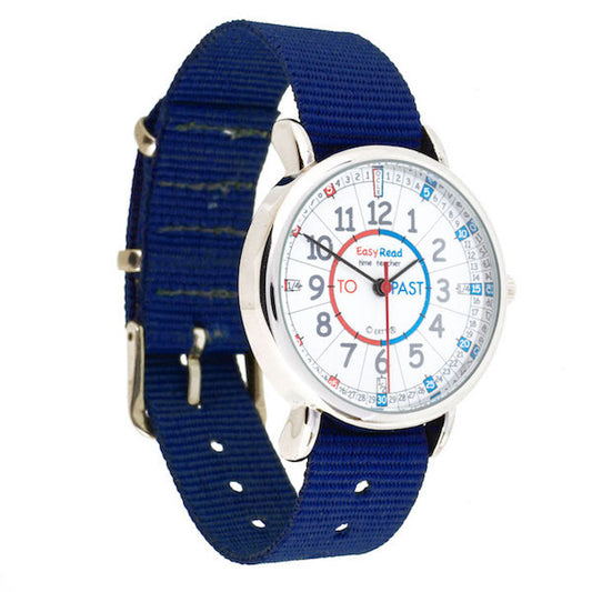 Easy Read Time Teacher Watch - Red/Blue Face