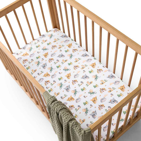 Organic Fitted Cot Sheet - Dragon