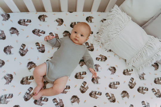 Bear+Me Cotton Jersey Fitted Cot Sheet