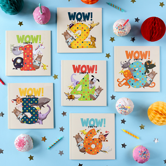 "WOW YOU'RE 1! 2! 3! 4! 5! 6!" Birthday Books