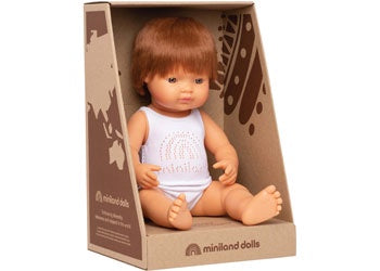 Miniland Baby Doll - Caucasian Redhead Boy 38cm